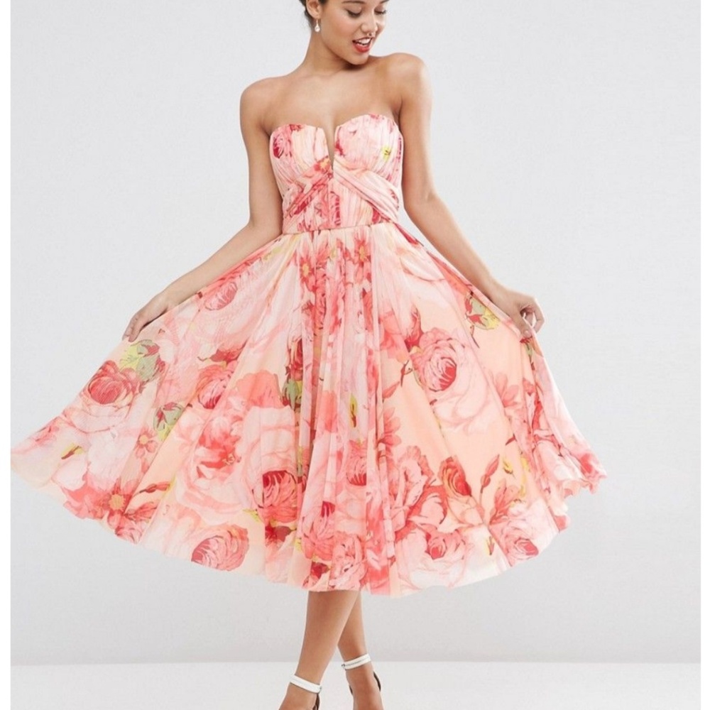 ASOS wedding mesh midi dress